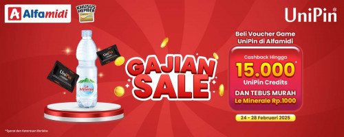 Beli Voucher Game UniPin di Alfamidi, Bonus hingga 15.000 UniPin Credits dan Tebus Murah Le Minerale!